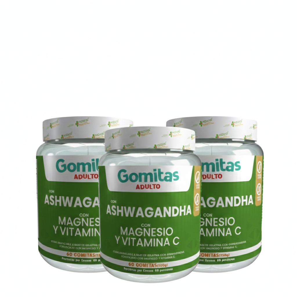ASHAWANDHA + MAGNESIO Y VITAMINA C GOMAS X 60 UNIDADES