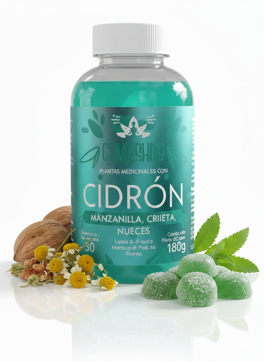 GOMAS DE CIDRÓN, MANZANILLA Y CEREZA X 60 UNIDADES